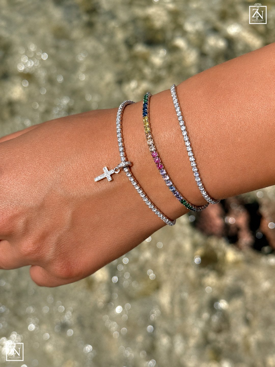 Srebrna narukvica Rainbow Tennis Bracelet - Slika 2
