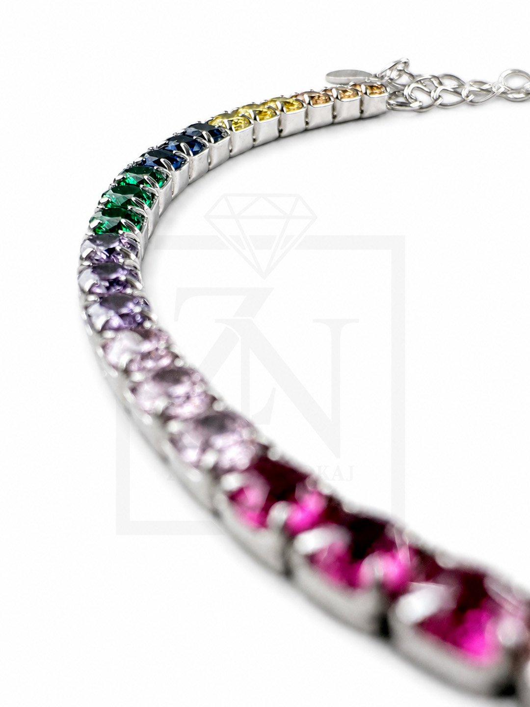 Srebrna narukvica Rainbow Tennis Bracelet - Slika 3