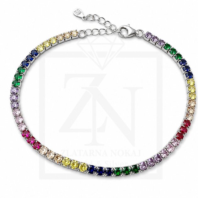 Srebrna narukvica Rainbow Tennis Bracelet