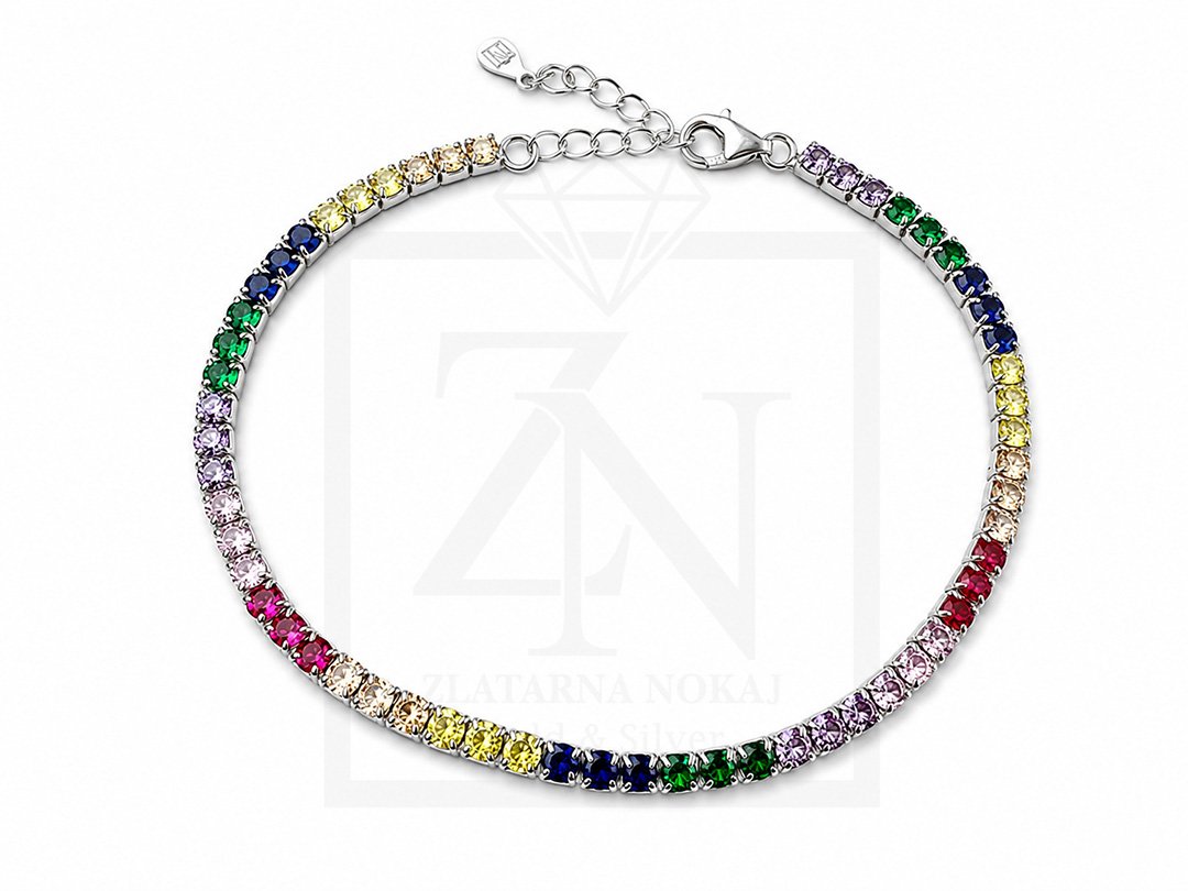 Srebrna narukvica Rainbow Tennis Bracelet