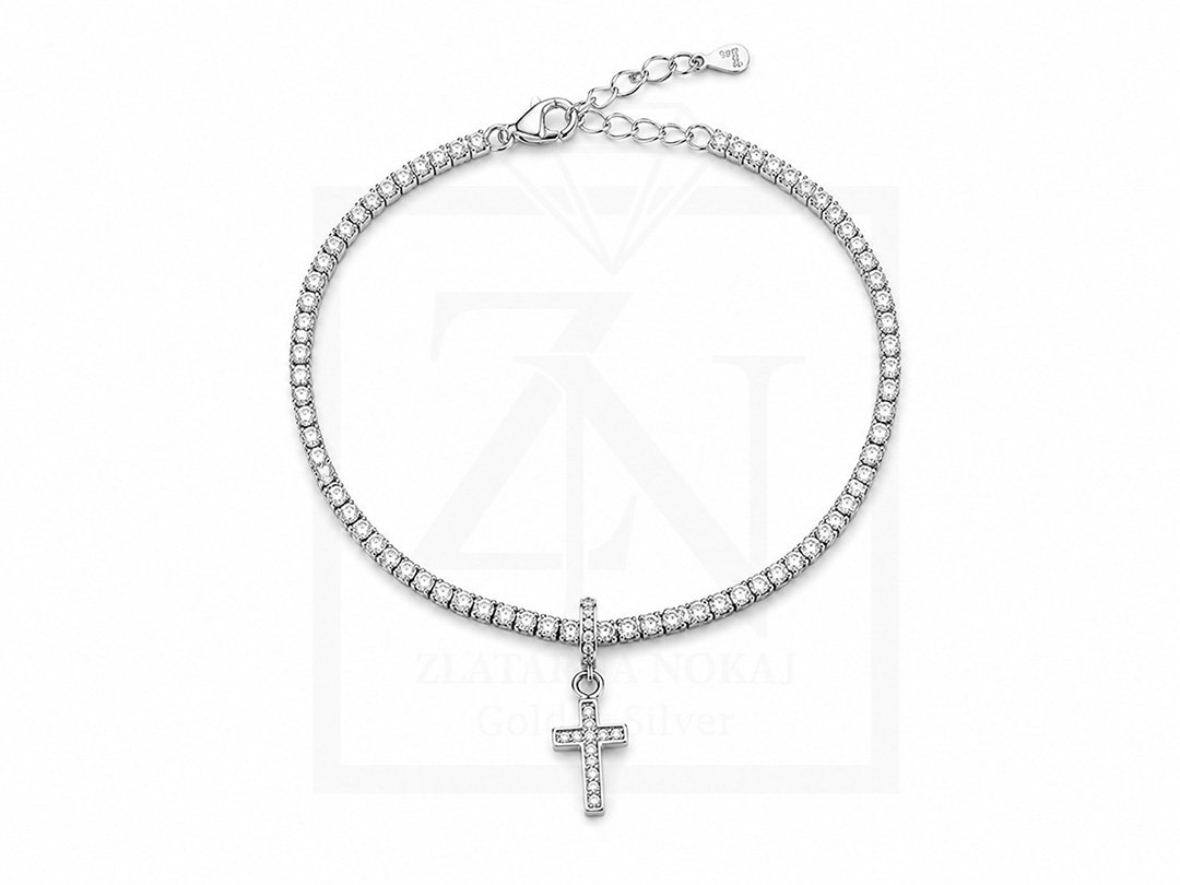 Srebrna narukvica Faith Tennis Bracelet - Slika 3