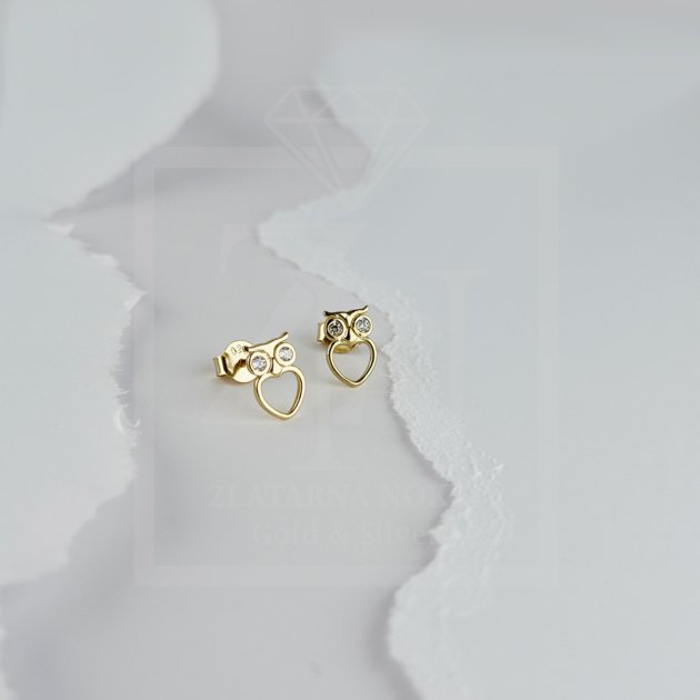 Srebrna naušnice na štift Lucky Owl Earrings
