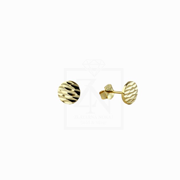 Srebrna naušnice na štift Diamond-Cut Disc Earrings