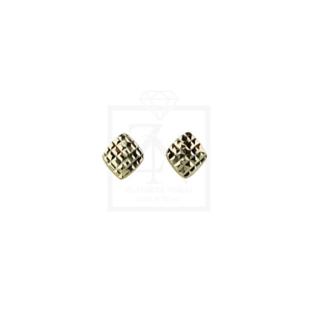 Srebrna naušnice na štift Diamond-Cut Square Earrings