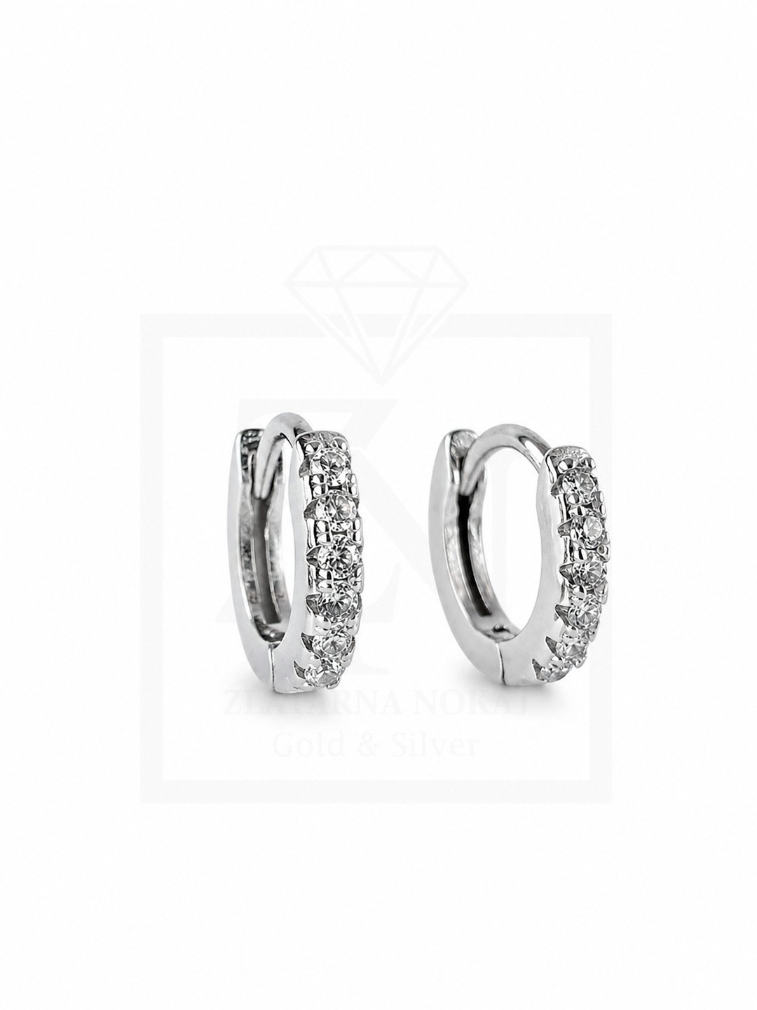 Srebrne viseće naušnice Sparkle Hoop Earrings - Slika 4