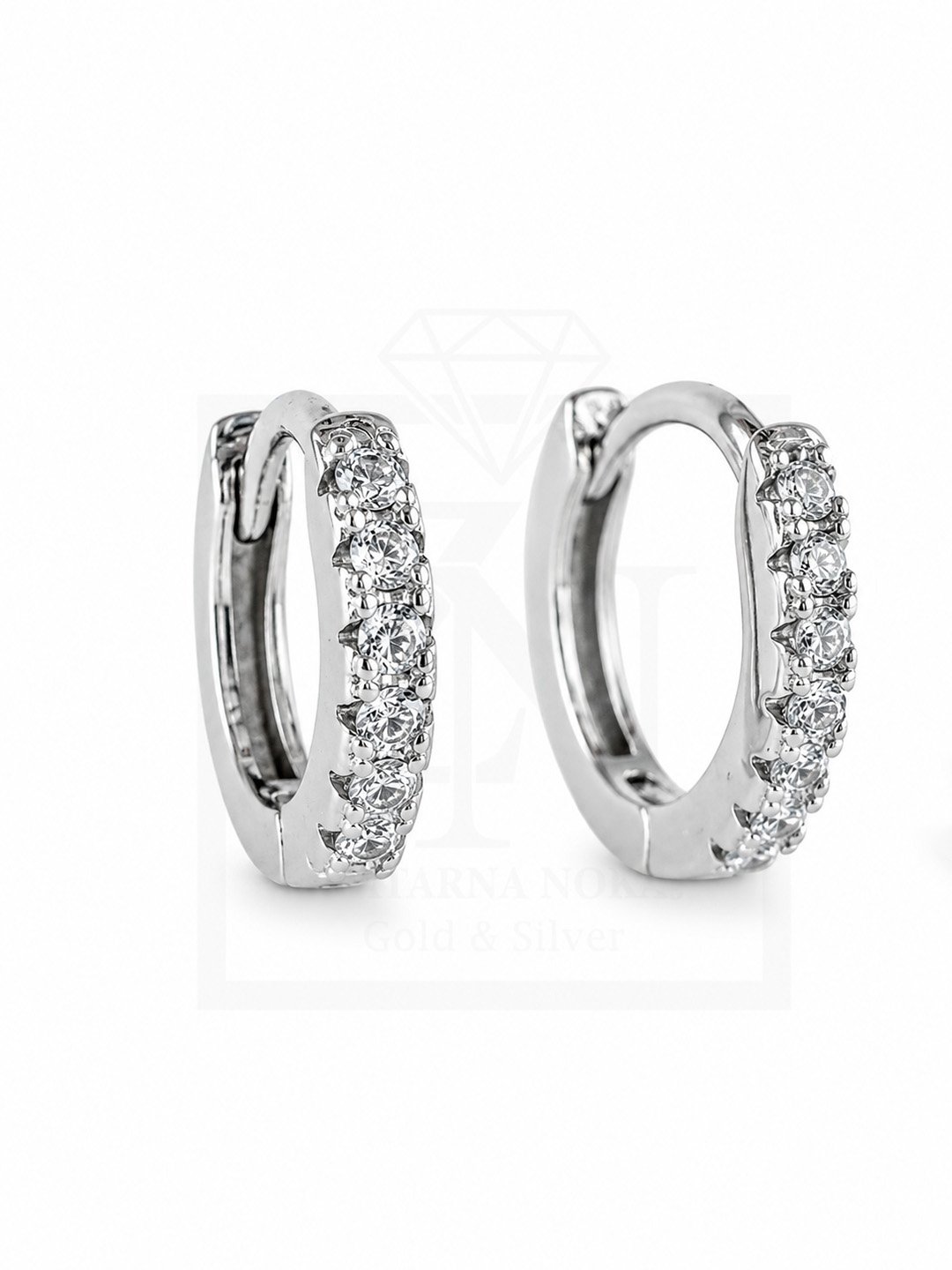 Srebrne viseće naušnice Sparkle Hoop Earrings - Slika 3