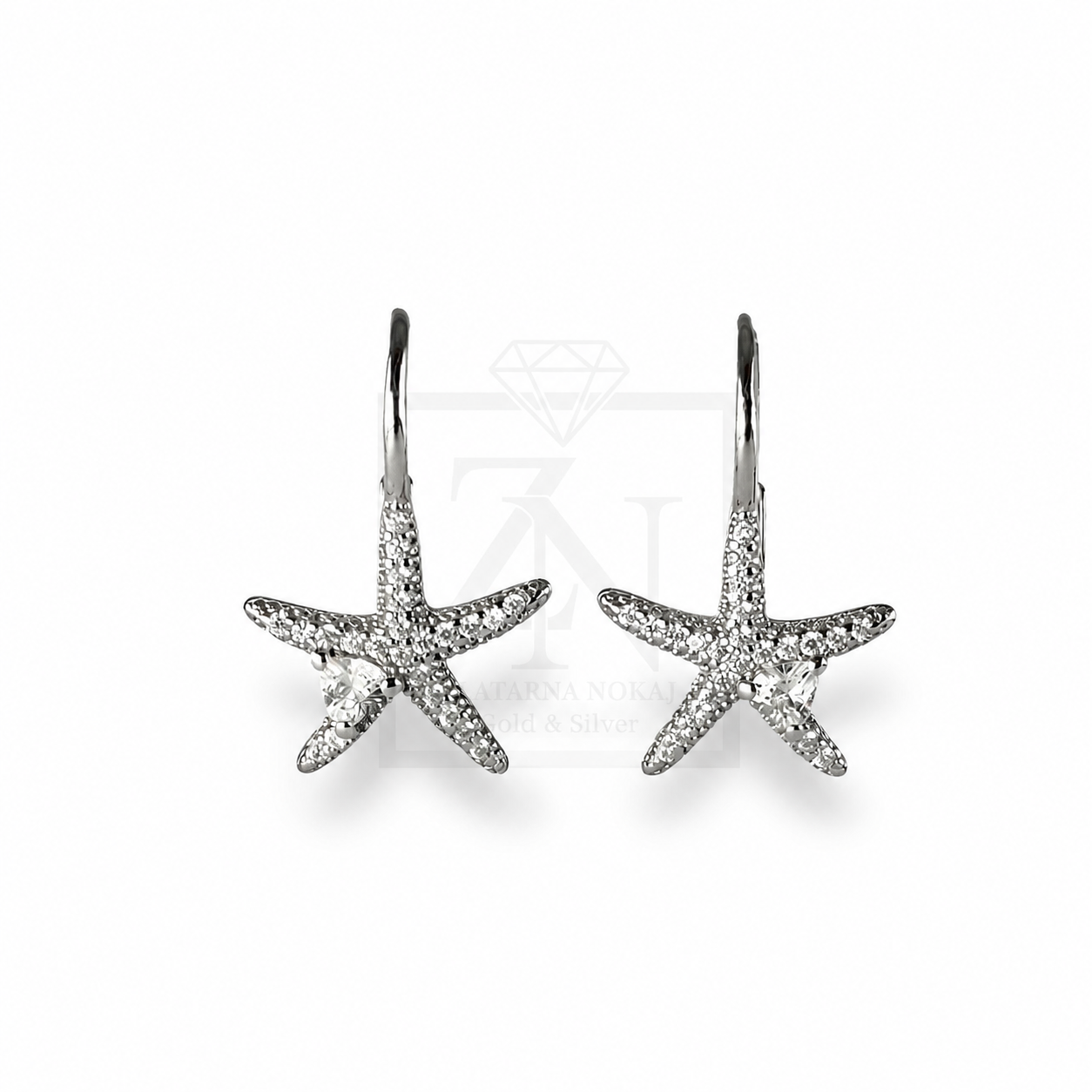 Srebrna naušnice Starfish Hoops