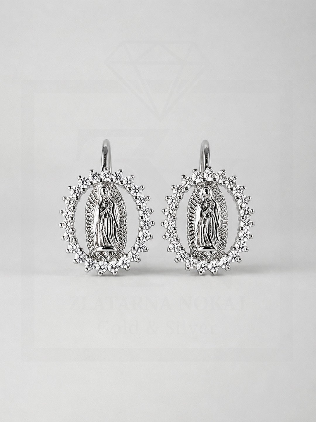 Srebrna viseće naušnice Guadalupe Radiance Hoops