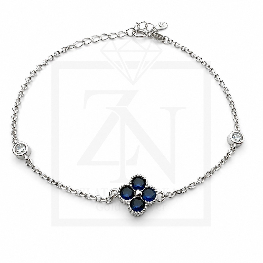 Srebrna narukvica Blue Flower - Slika 2