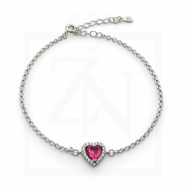 Srebrna narukvica Red Heart