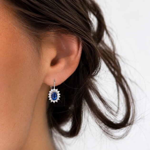 Srebrna viseće naušnice Sapphire Radiance