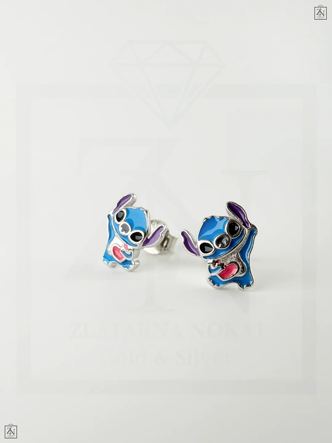 Srebrne štift naušnice Stitch Kids