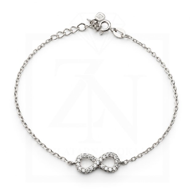 Srebrna narukvica Infinity Crystal