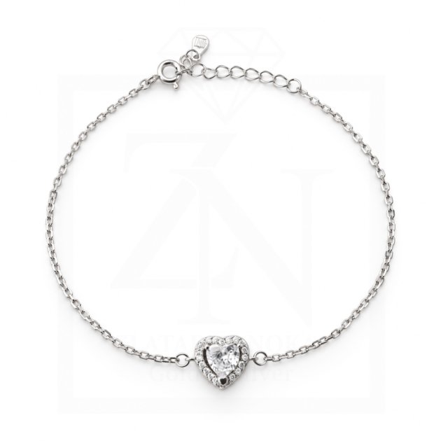 Srebrna narukvica Crystal Heart